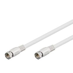 Goobay 50739 sat-aansluitkabel, antennekabel, coaxkabel, F-connector naar F-connector, 2-voudig afgeschermd, 5m, 80 dB, wit, 50739-GB