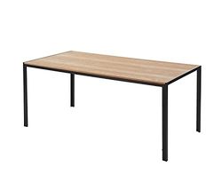 BAÏTA Table à Manger Soho, Bois et métal Noir, L180cm