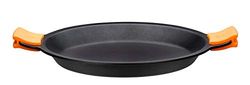 BRA Efficient | Plat à Paëlla, 32 cm, Fonte d’Aluminium avec Revêtement Antiadhésif Platinum Plus sans PFOA, Anses en Silicone Démontables