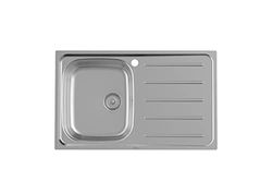 Roca A873801A01 Lavello 1 Vasca 1 Scolapiatti Destra, Victoria 80 ED, Acciaio Inox