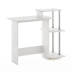 Furinno Efficient Home Bureau pour D'ordinateur Portable, Chêne Blanc/Acier Inoxydable