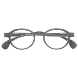 OPULIZE OCA Gafas de Lectura - Montura Moderna Retro Redonda - Gris Brillante - Hombre Mujer - Bisagras de Muelle - R54-7 - +2.50