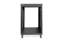 DIGITUS DN-48001 - Szafa rack audio - 19 cali - 16U - Uniwersalna szafa rack - Na akcesoria audio-video - Niezmontowana - Maks. obciążenie 136 kg - Z kółkami - Czarny