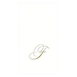 Caspari F, Asciugamani per Ospiti in Carta Bianca perlata, con monogramma Iniziale, Confezione da 24, Guest Towel