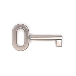 cyclingcolors 1x Open Barrel Skeleton Key 60 mm Oval Furniture Wardrobe Cabinet Design matt Nickel Plated