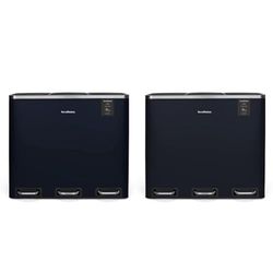 Les Collectors Poubelle de tri à pédale Bleu Nuit Mat N°986 Capacité 54 L, Résistante, Cuisine, Séparateur de déchets 3 bacs, Seaux Amovibles, Recyclage, Tri sélectif, Fermeture Couvercle silencieuse