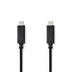 NEDIS USB-kabel - USB 3.2 Gen 1 - USB-C™ Male - USB-C™ Male - 60 W - 4K @60Hz - 5 Gbps - Vernikkeld - 3.00 m - Rond - PVC - Zwart - Box