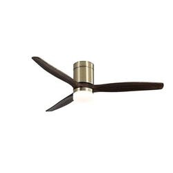 Ventilator, 20 W, DC, adelaar met lederen design, 3 vleugels van eiken, 6 snelheden, afstandsbediening en timer, afmetingen: 30,5 x 132 x 132 cm, ideaal voor elke ruimte.
