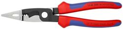 Knipex Pinza per Elettroinstallazioni Bonderizzata Nera, Rivestiti in Materiale Bicomponente 200 Mm (Confezione Self-Service/Blister) 13 82 200 Sb