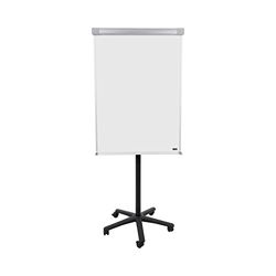 Bi-Office Portablocco Portatile Con Prolunghe, Cavalletto Mobile Con Struttura Nera e Cornice Grigia, Superficie Magnetico, Dimensioni Panello Euro 700 x 1000 mm