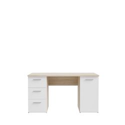 Forte NET307 - Scrivania, in legno di quercia Sonoma con bianco, 138,2x75,3x60