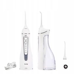 Huslog Idropulsore Dentale Portatile Senza Fili, 4 Modalità e 2 Ugelli, 150 ml, IPX7 Impermeabile, 10–90 PSI, Irrigatore Orale Ricaricabile per Apparecchi e Ponti, Bianco