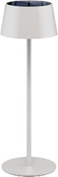 goobay Lampada da tavolo a LED a energia solare/dimmerabile, con controllo touch/lampada da tavolo a LED senza fili, per interni ed esterni, IP44, 150 lm e 3000 K, bianco caldo, USB-C, bianco / 73929