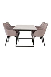 Venture Home GR14012 Comfort & Estelle Gastronomia Scrivania con 4 Sedia, 140 cm Lunghezza x 90 cm Larghezza x 74.5 cm Altezza, Grigio