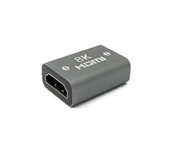 System-S Adattatore HDMI 8K standard femmina a femmina, cavo grigio
