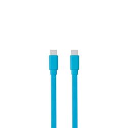 WE USB-C mannelijke/USB-C mannelijke kabel plat 1 m - Opladen 60W (3A/20V) - USB 2.0 - blauw - raakt niet in de war