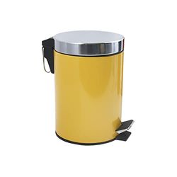 MSV MS4915 Basura para baño, Color Amarillo azafrán con Pedal – 3 litros – con Cubo Interior extraíble, Plástico