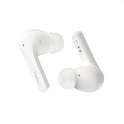 Belkin SoundForm™ Motion Auricolari true wireless con cancellazione del rumore, custodia di ricarica wireless, 2 microfoni per auricolare; cuffie Bluetooth di grado IPX5 per iPhone e Samsung - Bianco