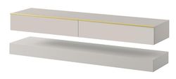 Selsey Szafka pod telewizor, Engineered Wood, czarna, szerokość 140 cm