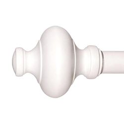 Cardiff - Bastone per tenda regolabile da 45,7 a 91,4 cm, diametro 2,5 cm, colore: Bianco