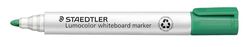 STAEDTLER Whiteboard marker Lumocolor, groen, droog en zonder resten afwasbaar, ronde punt ca. 2 mm lijnbreedte, hoge kwaliteit, Made in Germany, 10 groene markers, 351-5