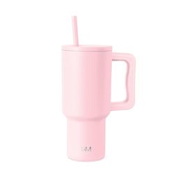 Simple Modern Vaso Térmico con Pajita y Asa| Taza Termica Café para Llevar | Botella de Agua Acero Inoxidable Aislado para café helado | Trek | 890ml | Blush