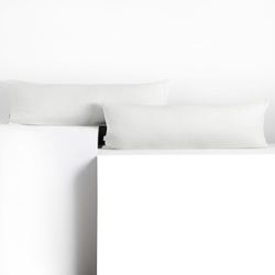 DecoKing 2 örngott 40 x 145 cm, jersey bomull dragkedja vit bärnsten