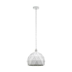 Eglo ROCCAFORTE iluminação de suspensão montagem flexível branco E27, iluminação de suspensão, montagem flexível, branco, branco, aço, II, 1 lâmpada, s