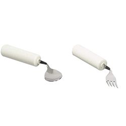 Homecraft Queens Cutlery, Left Handed Spoon, Angled (Eligible for VAT relief in the UK) Stainless Steel Adaptive Dining Utensil for Elderly, Disabled & Queens Cutlery, Left Handed Fork