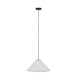 EGLO Alsager - Lampadario per il tavolo da pranzo, lampadario per sala da pranzo in feltro grigio e metallo nero, lampadario con attacco E27, diametro 41 cm