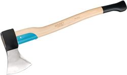 Ascia da legno HAZET 2133-1250, Lunghezza (manico): 700 mm, testa dell'utensile e manico in legno con triplo cuneo di sicurezza, per scalzare tronchi, spaccare e abbattere alberi più piccoli