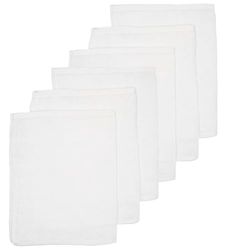 Meyco Baby Uni Gants de Toilette, 6 pièces (Gant de Toilette, Gant de Toilette pour bébé 100% Coton, très Absorbant & séchage Rapide, Accessoire bébé Multifonctionnel), White