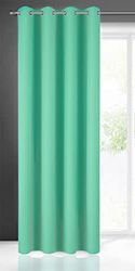 Eurofirany Rita Tenda Liscia Semplice Monocolore – 8 Occhielli Moderni, Camera da Letto, Soggiorno, Salone, cameretta dei Bambini, 1 Pezzo, Poliestere, Menta, 140x250 cm