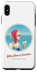 Fille rétro sur la Plage – Ambiance Estivale des années 50 Coque pour iPhone XS Max