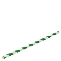 Utopia Straws, F90097-000000-B01001, Paper Green Stripe Straw 8" (20cm) (Box of 1)