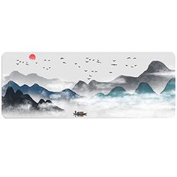 Afurdel Tappetino per mouse Gaming XXL, 800 x 300 x 3 mm, tappetino per mouse grande, tappetino per mouse in gomma, tappetino per mouse antiscivolo con bordi cuciti, tappetino da scrivania