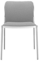 Kartell Audrey Soft stoel, plastic, aluminium glossy/beige, 51 x 80 x 52 cm