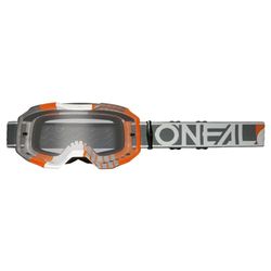 O'NEAL Motocross Brille B-10 Duplex, Klar, Weiß Grau Orange, 6029-1