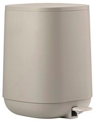 ZONE DENMARK Time Poubelle de salle de bain, Petite poubelle cosmétique, Poubelle avec couvercle, diam. 20,8 cm, hauteur 27,5 cm, capacité 3 litres, Concrete