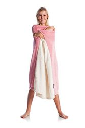 Kanguru - Coperta pile indossabile, felpa hoodie oversize, soffice plaid copre fronte e retro, permette di camminare ed usare le braccia, 80x90 cm, poncho, Felpona bambina xxl , regali natale