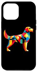 Carcasa para iPhone 13 Pro Max Ilustración geométrica del perro Golden Retriever del minimalismo