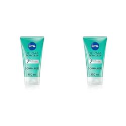 NIVEA Derma Skin Clear Gommage Visage (1 x 150 ml), Soin visage exfoliant pour peaux à imperfections, Exfoliant visage à l'acide salicylique & niacinamide (Lot de 2)