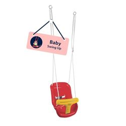 HUDORA Babyschommel hoog - schommel - Baby Swing - schommelstoel voor kleine kinderen - rood 72112