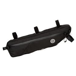 AGU Tube Bikepacking Borsa Bici Telaio, Borsello Bici da Fissare al Telaio, Borsa Telaio Bici Idrorepellente, Riflettente, Montaggio Semplice, Poliestere Riciclato - Nero - 4L