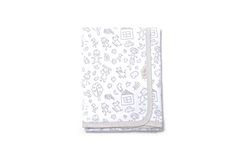 Ti TIN | Nids d’Ange (Lange) en Maille pour Bébé, 80x80 cm | 100% Coton - Lange Doux, Absorbant et Multifonction - Motif Famille - Couleur Gris - 180gr/m²