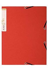Exacompta - Ref. 56985E - 1 Forever elastic folder - pocket with 3 flaps - in two-tone recycled card 380 g/m2 - dimensions 24 x 32 cm for A4 format documents - red color