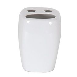 MSV Ceramic Tooth Brush Holder, White