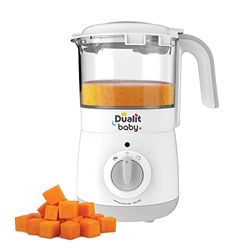 Dualit Baby Food Maker | White and Grey | BPA Free | Steams and Blends | Suitable for all stages of the weaning journey | 11060