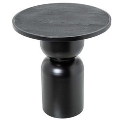 DRW Mesa Auxiliar de Madera y Metal en Negro 47x47x50cm