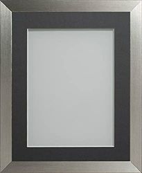 Frame Company Simpson Range Silver 8x6 inch Frame With Grey Mount for 5x3 inch *Choice of Sizes* Fitted with Real Glass